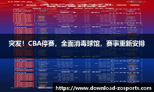 突发！CBA停赛，全面消毒球馆，赛事重新安排